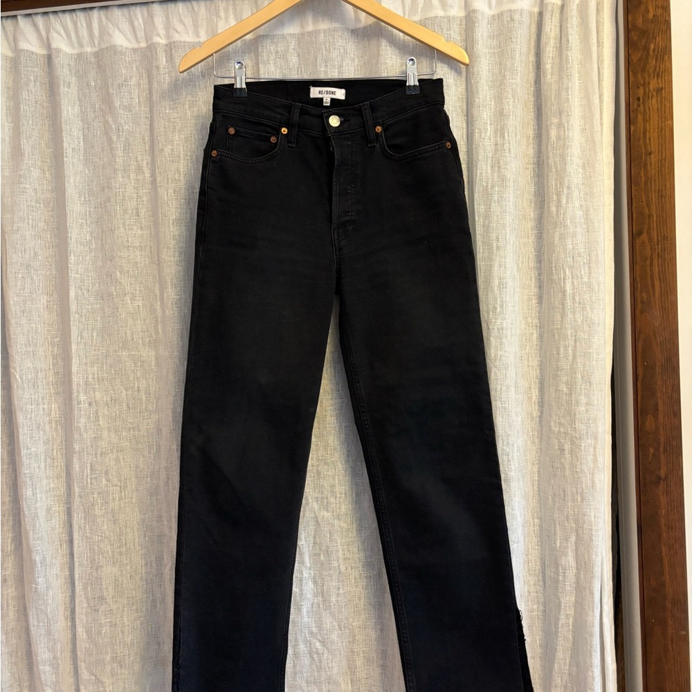 Re/Done 70s Stove Pipe High Rise Black Jeans LIKE NEW